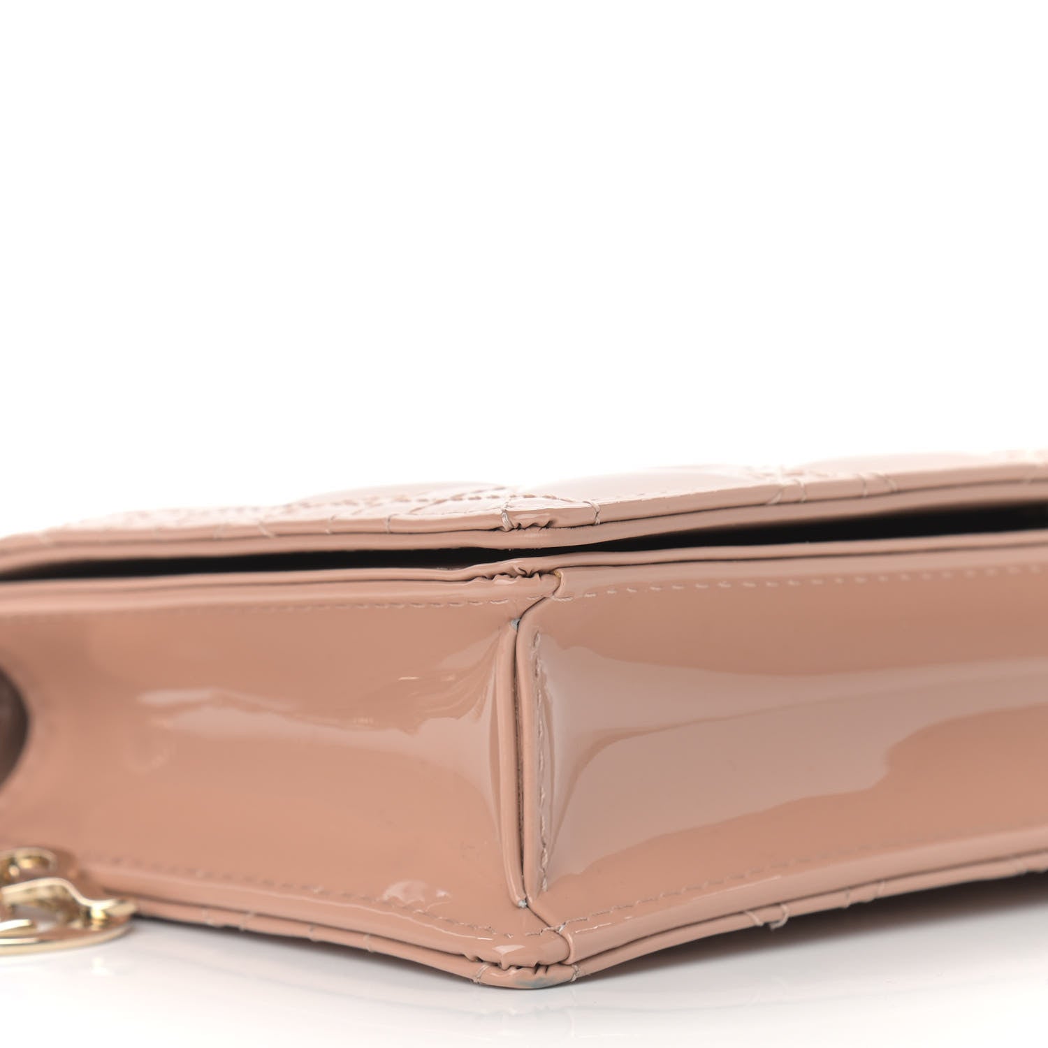 Christian Dior Patent Cannage Lady Dior Convertible Clutch Rose Des Vents 9 of 10