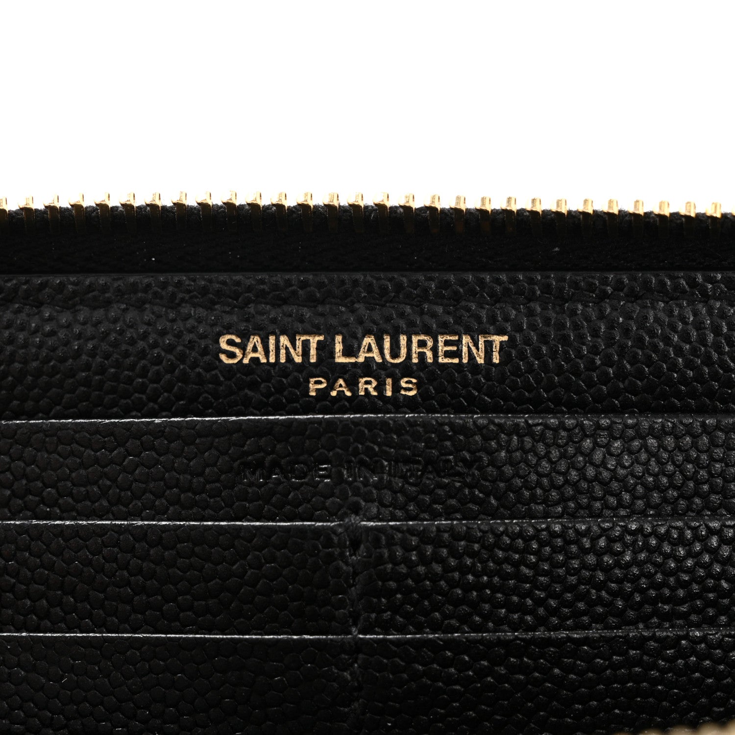 Saint Laurent Grain De Poudre Matelasse Chevron Monogram Zip Around Wallet Black 6 of 11