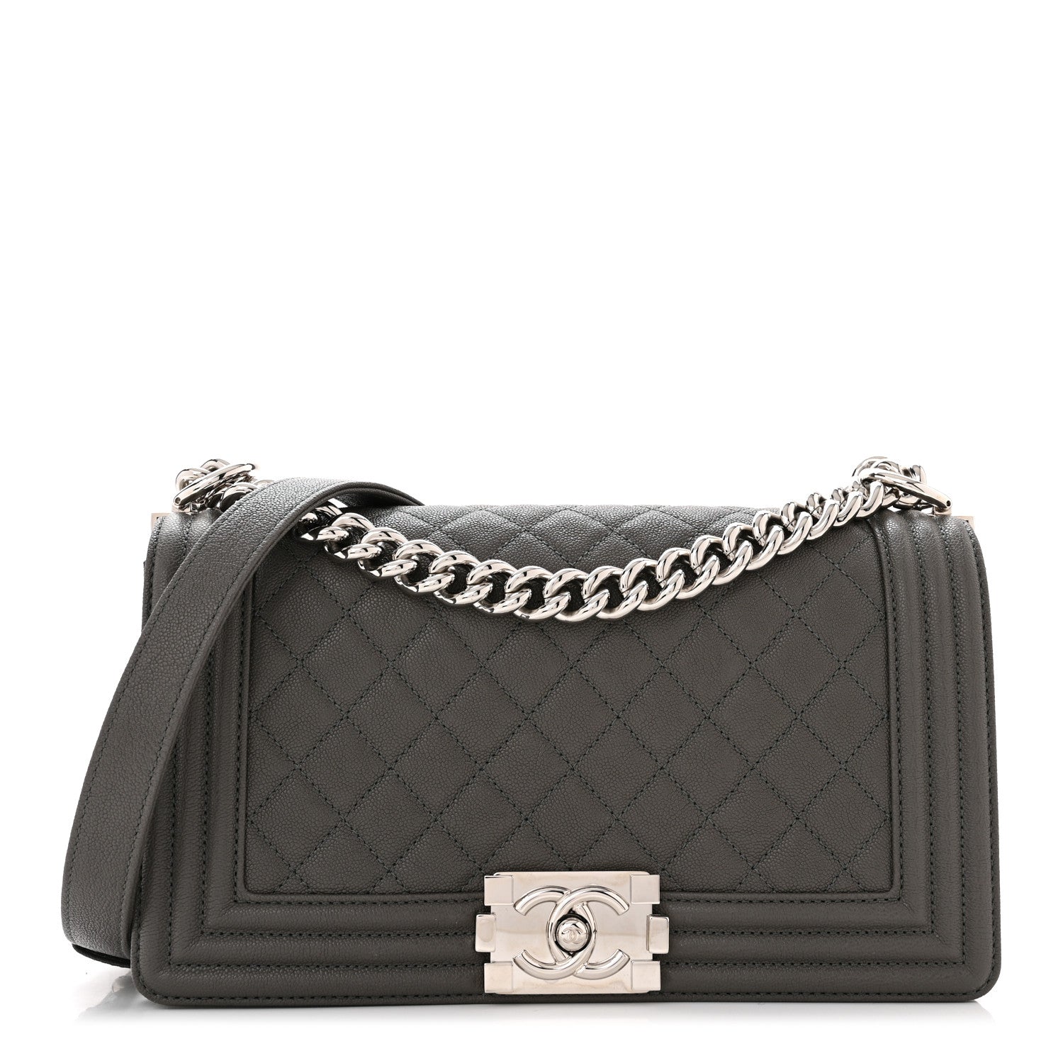 Chanel Caviar Quilted Medium Boy Flap Grey 1 of 11