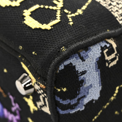 Christian Dior Canvas Pixel Zodiac Embroidered Medium Lady D-Lite Nero Multicolor 11 of 14