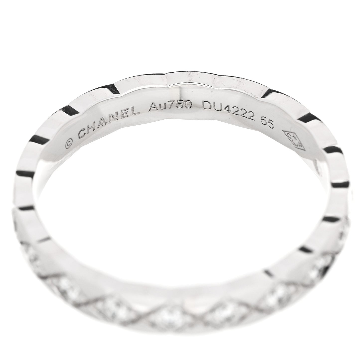18K White Gold Diamond Mini Coco Crush Ring 55 7.25