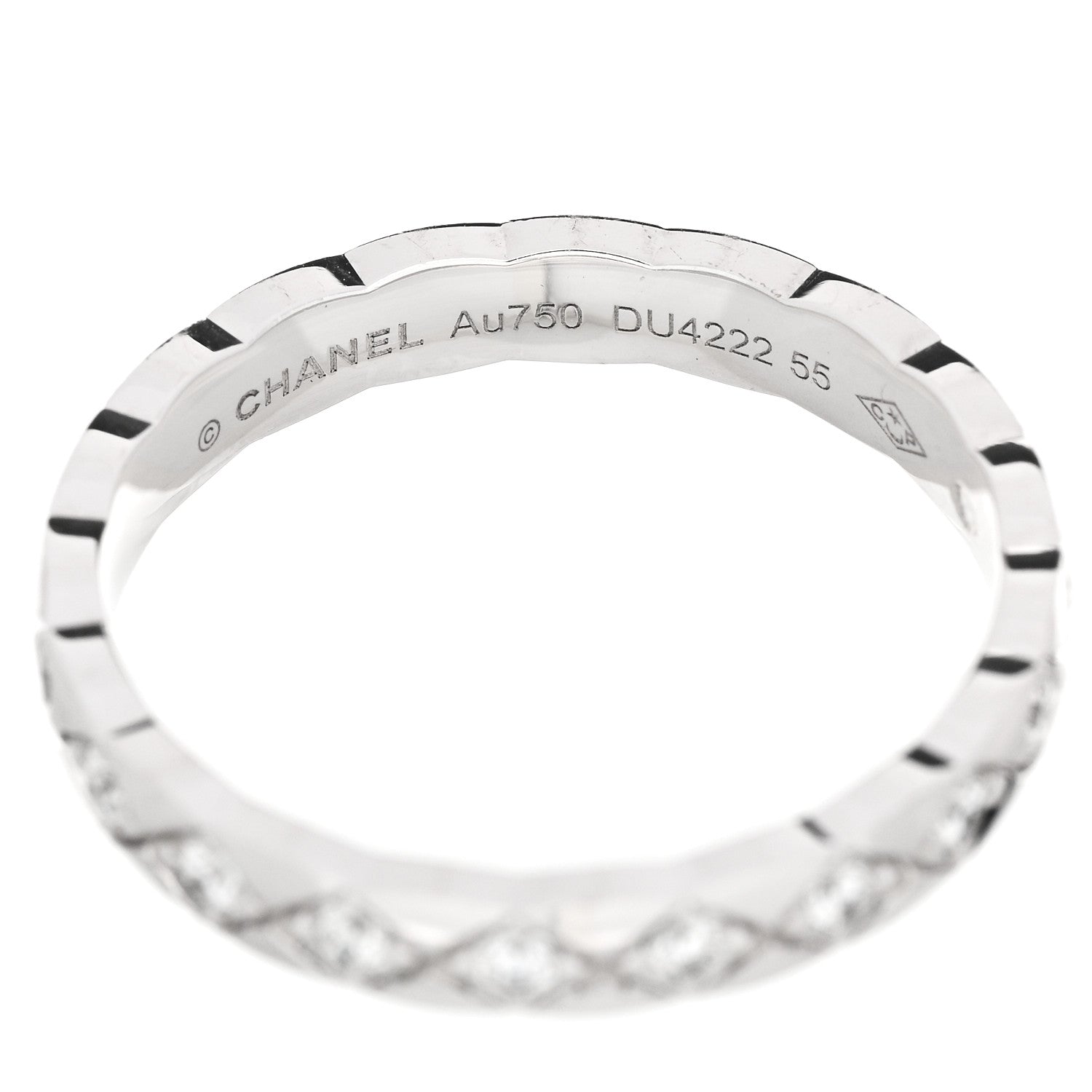 Chanel 18K White Gold Diamond Mini Coco Crush Ring 55 7.25 4 of 5