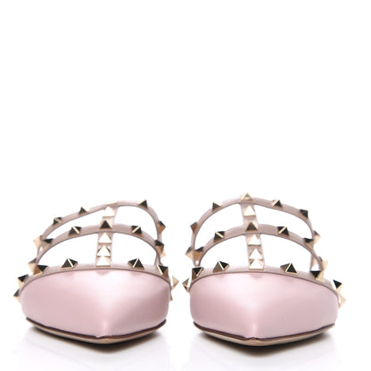 Valentino Garavani Nappa Rockstud Flat Cage Mules 37 Water Rose Poudre 2 of 10