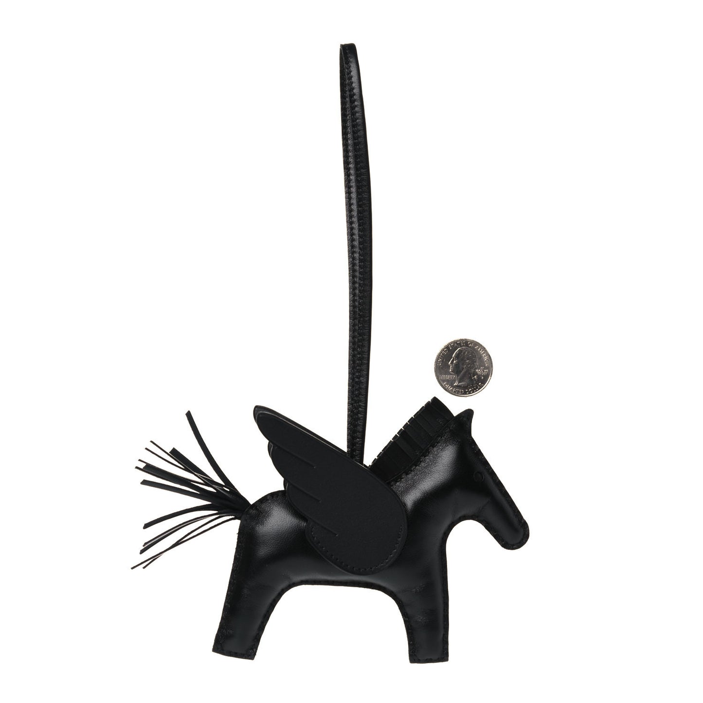 Milo Lambskin Grigri Rodeo Pegase Horse Bag Charm MM So Black