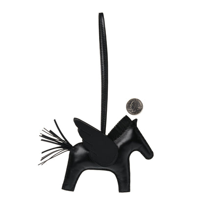 Hermes Milo Lambskin Grigri Rodeo Pegase Horse Bag Charm MM So Black 2 of 5