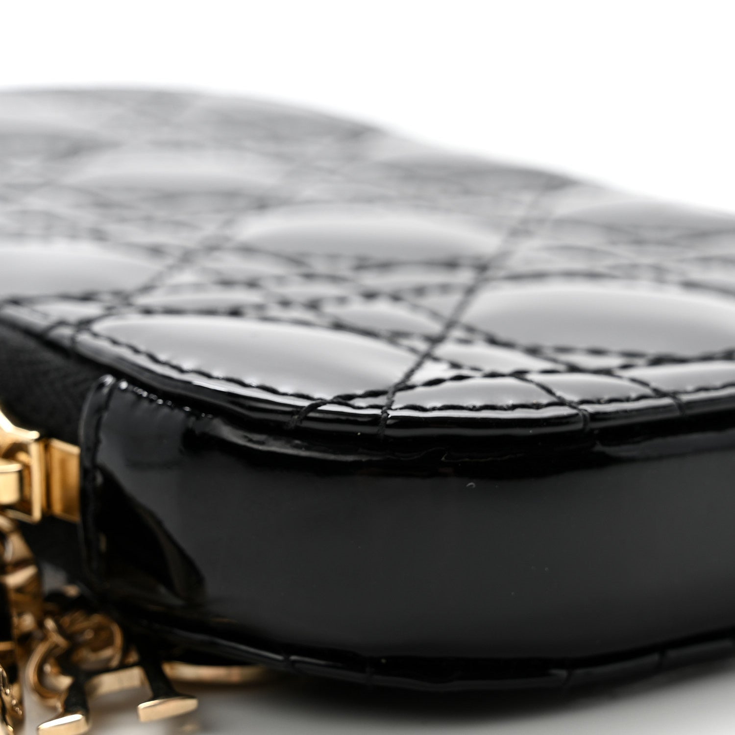 Christian Dior Patent Cannage Lady Dior Phone Holder Black 8 of 9