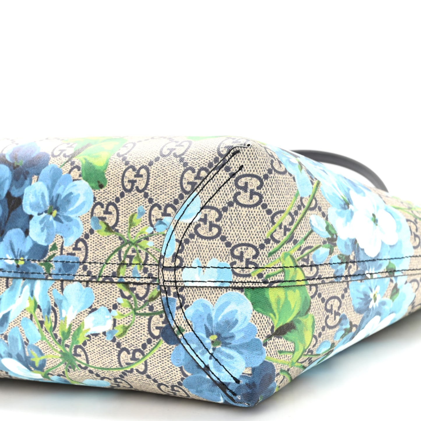 GG Supreme Monogram Blooms Small Reversible Tote Beige Blue Navy