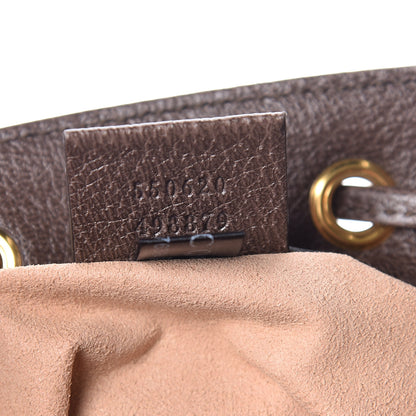 Gucci GG Supreme Monogram Web Mini Ophidia Bucket Bag Brown 9 of 11