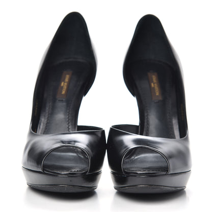 Louis Vuitton Smooth Calfskin Peep Toe Pumps 36.5 Black 2 of 10