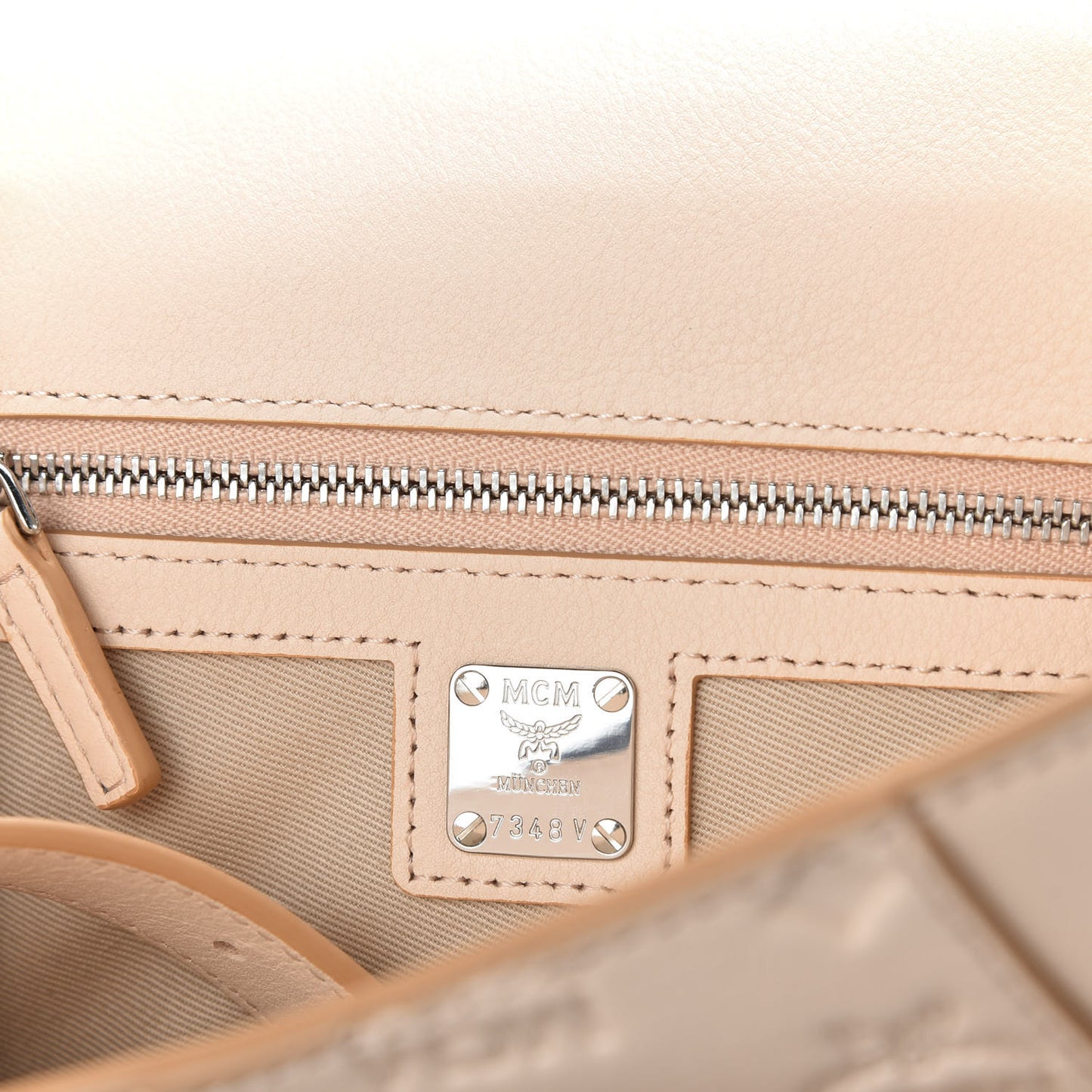 Calfskin Essential Monogram Small Backpack Bisque