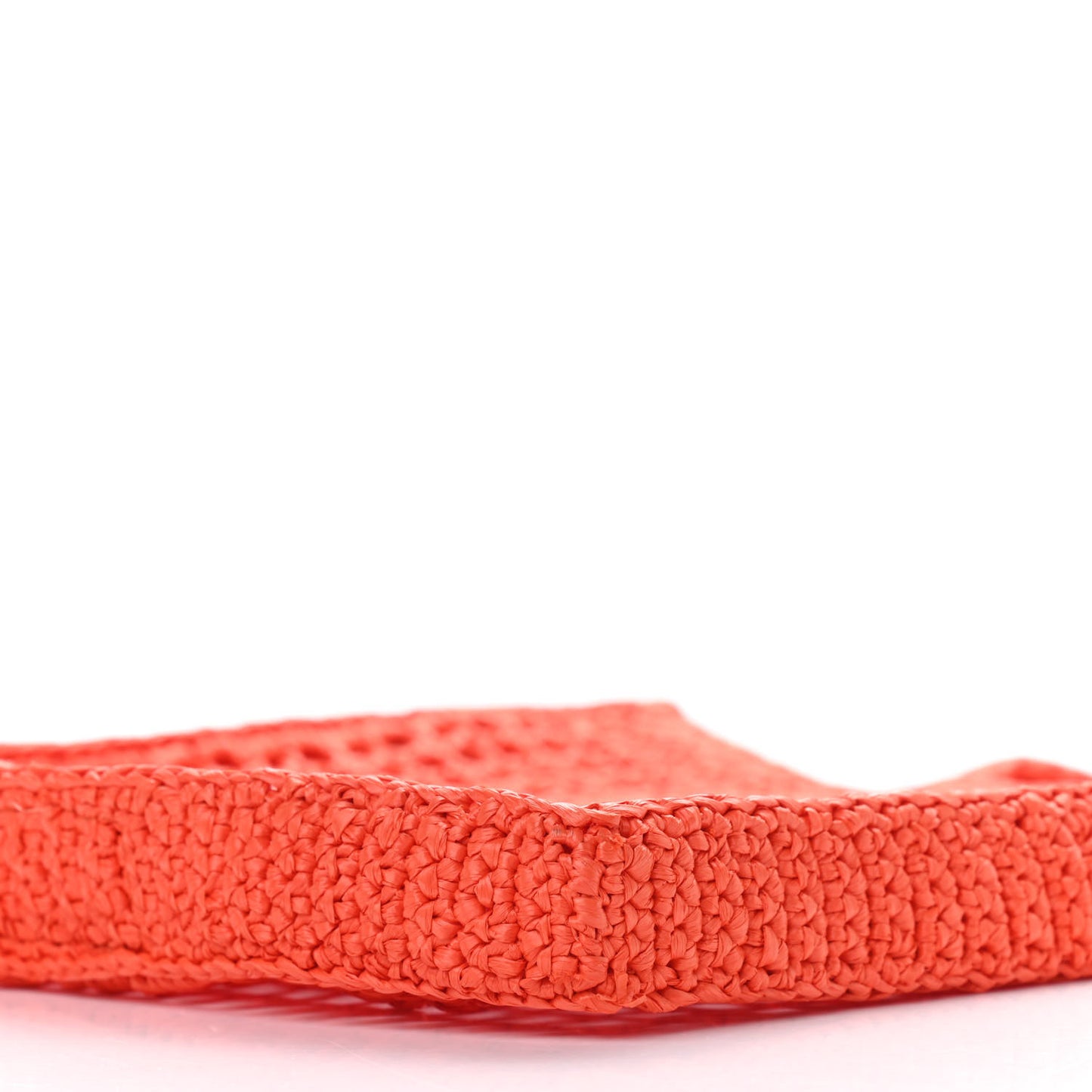 Yarn Raffia Effect Crochet Logo Embroidered Tote Bag Arancio
