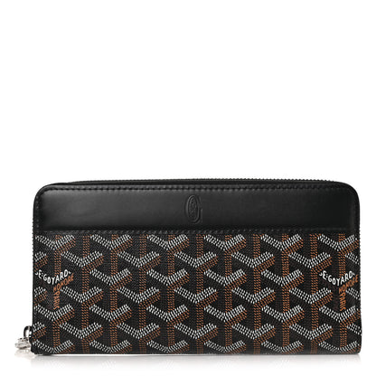 Goyard Goyardine Matignon Zip Around GM Wallet Black 1 of 9
