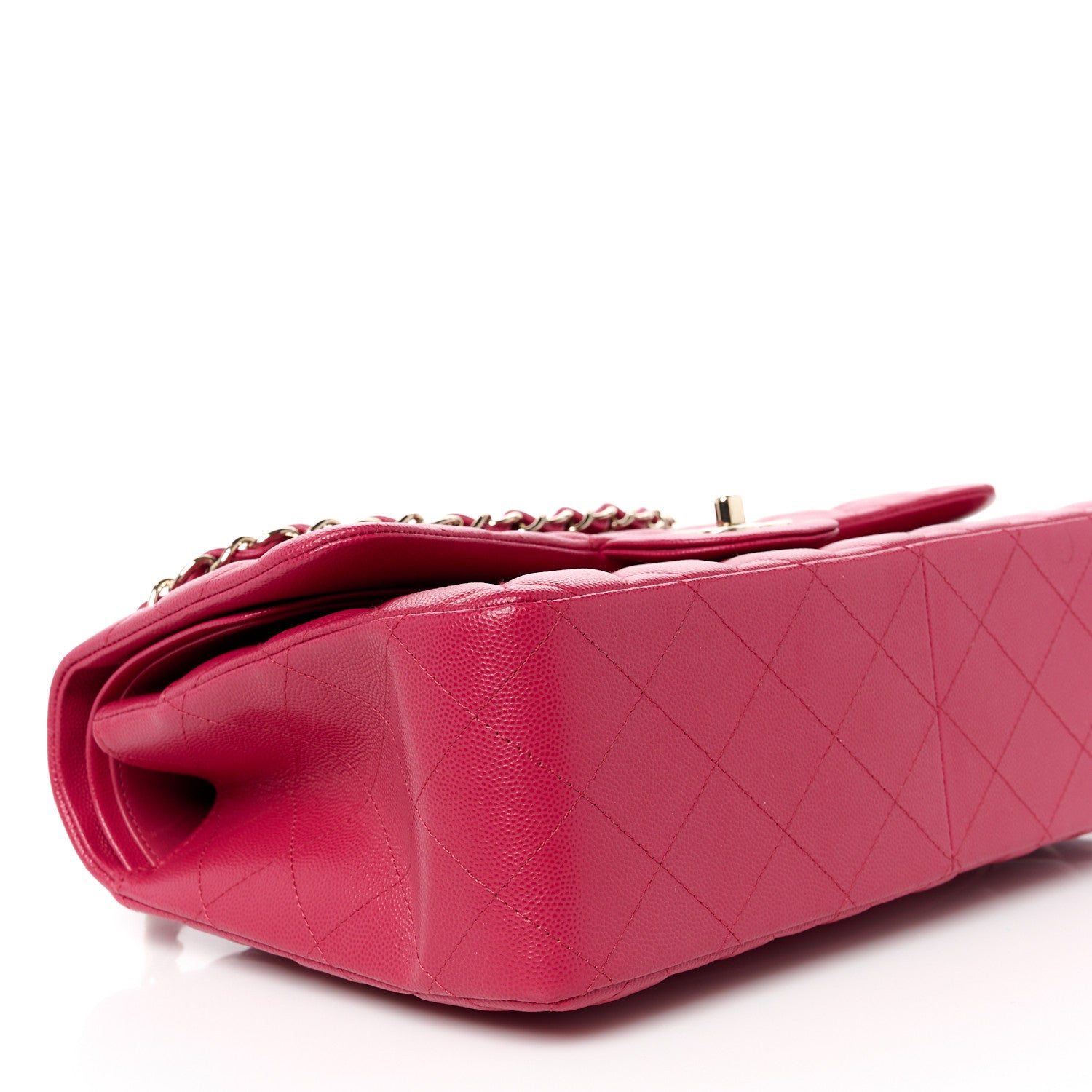Chanel Caviar Quilted Jumbo Double Flap Dark Pink 9 of 12