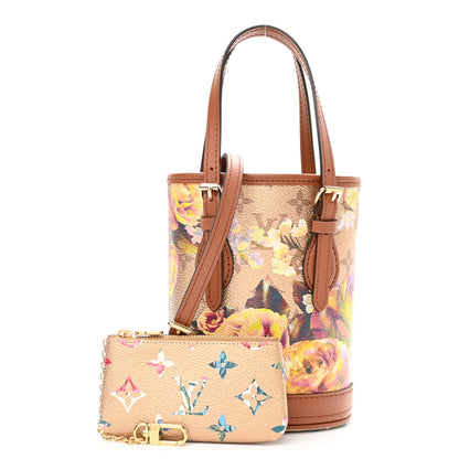 Louis Vuitton Metallic Monogram LV Garden Nano Bucket Bag Gold 1 of 10