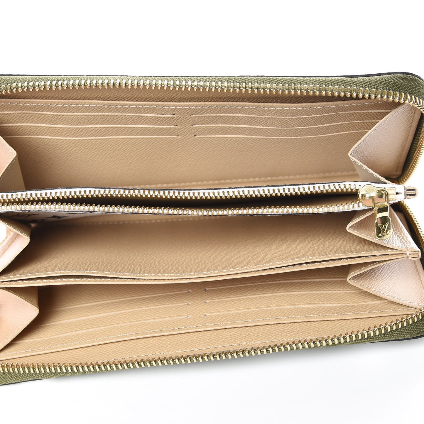Monogram Giant Zippy Wallet Kaki White
