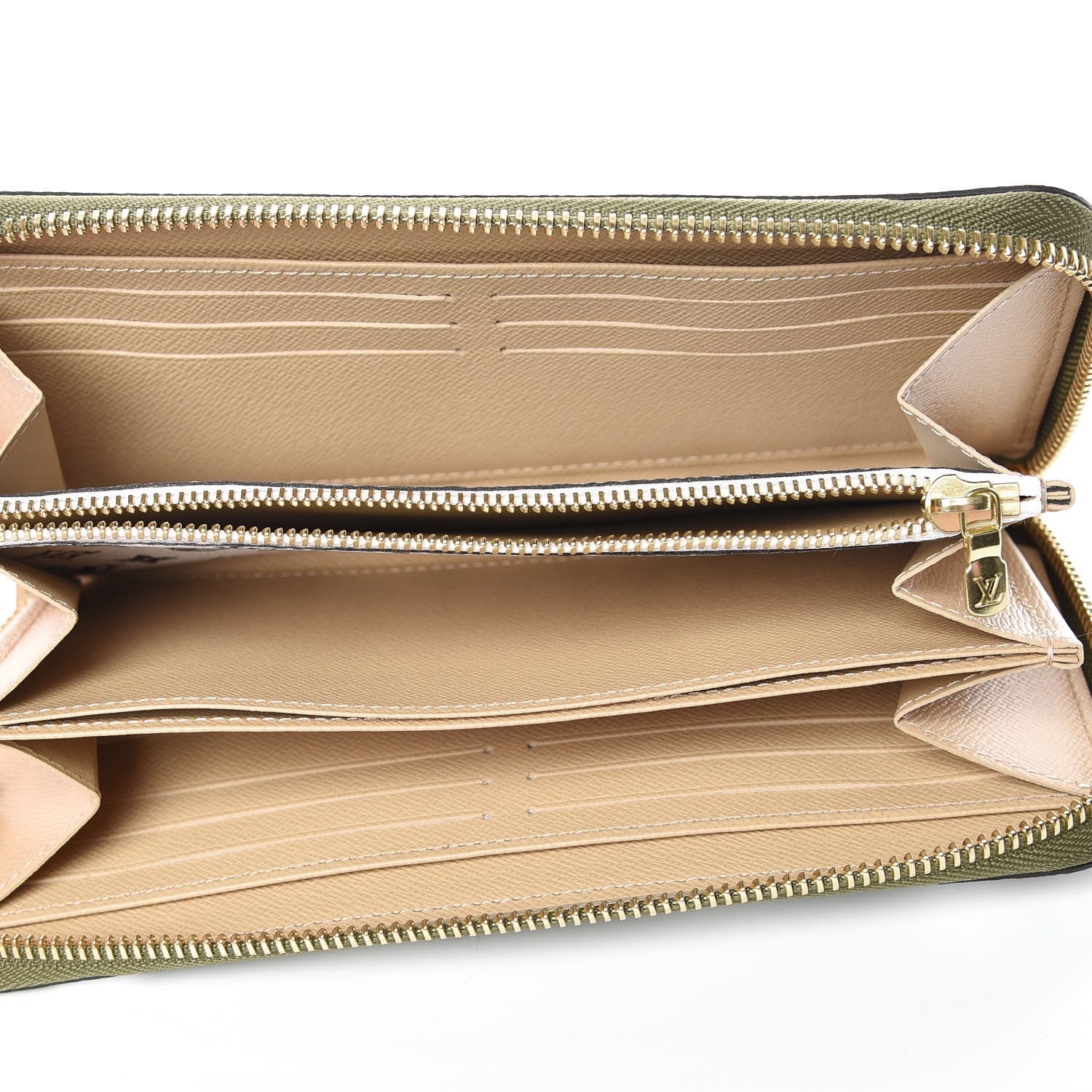 Louis Vuitton Monogram Giant Zippy Wallet Kaki White 5 of 10