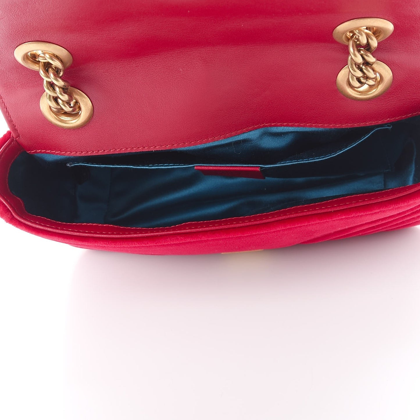 Velvet Matelasse Mini GG Marmont Shoulder Bag Hibiscus Red