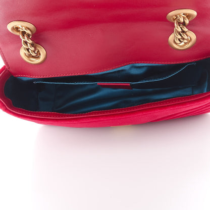 Gucci Velvet Matelasse Mini GG Marmont Shoulder Bag Hibiscus Red 6 of 8