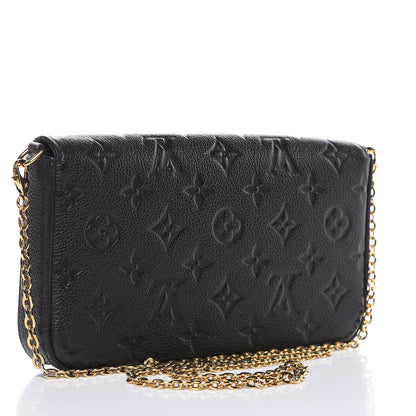 Louis Vuitton Empreinte Pochette Felicie Chain Wallet Black 3 of 12