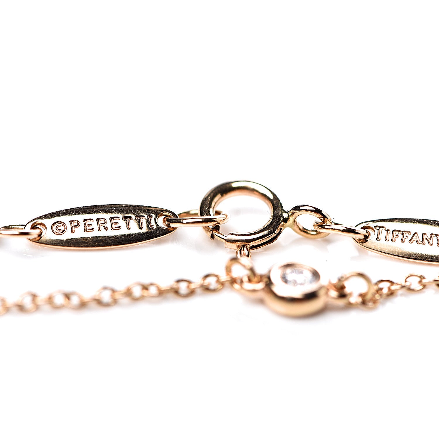 Tiffany 18K Rose Gold Diamond .15ctw Elsa Peretti Diamonds by the Yard Station Bracelet 4 of 8