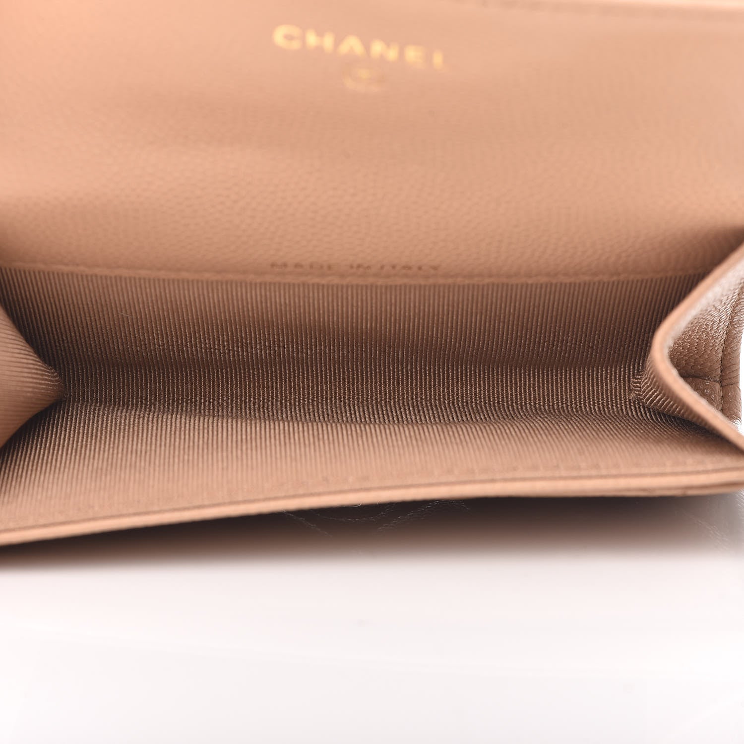 Chanel Caviar Quilted Flap Card Holder Wallet Beige 5 of 9