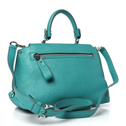 Salvatore Ferragamo Grained Calfskin Sofia Satchel Teal 3 of 10