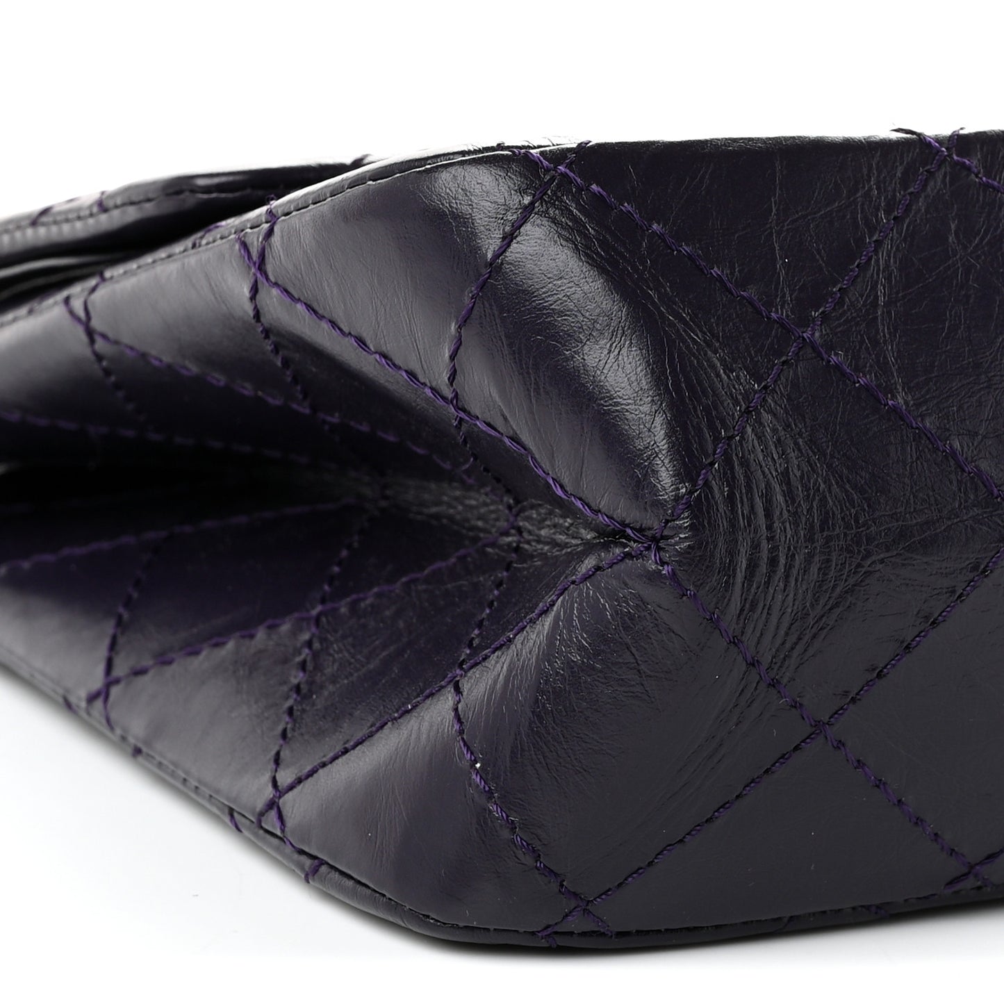 Aged Calfskin Quilted 2.55 Reissue 225 Flap Purple