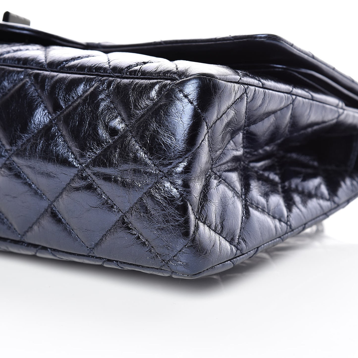 Metallic Aged Calfskin Quilted 2.55 Reissue 227 Flap Blue