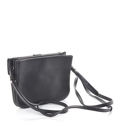 Saint Laurent Calfskin Monogram Tri Pocket Crossbody Bag Black 3 of 10