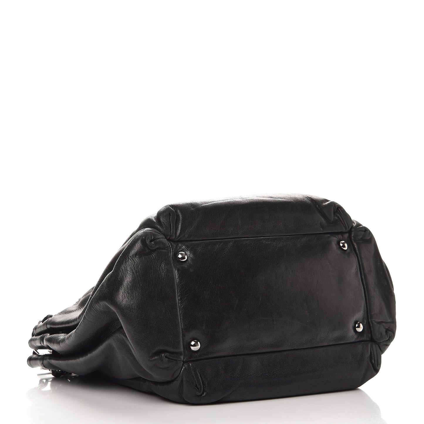 Lambskin Lax Accordion Hobo Black