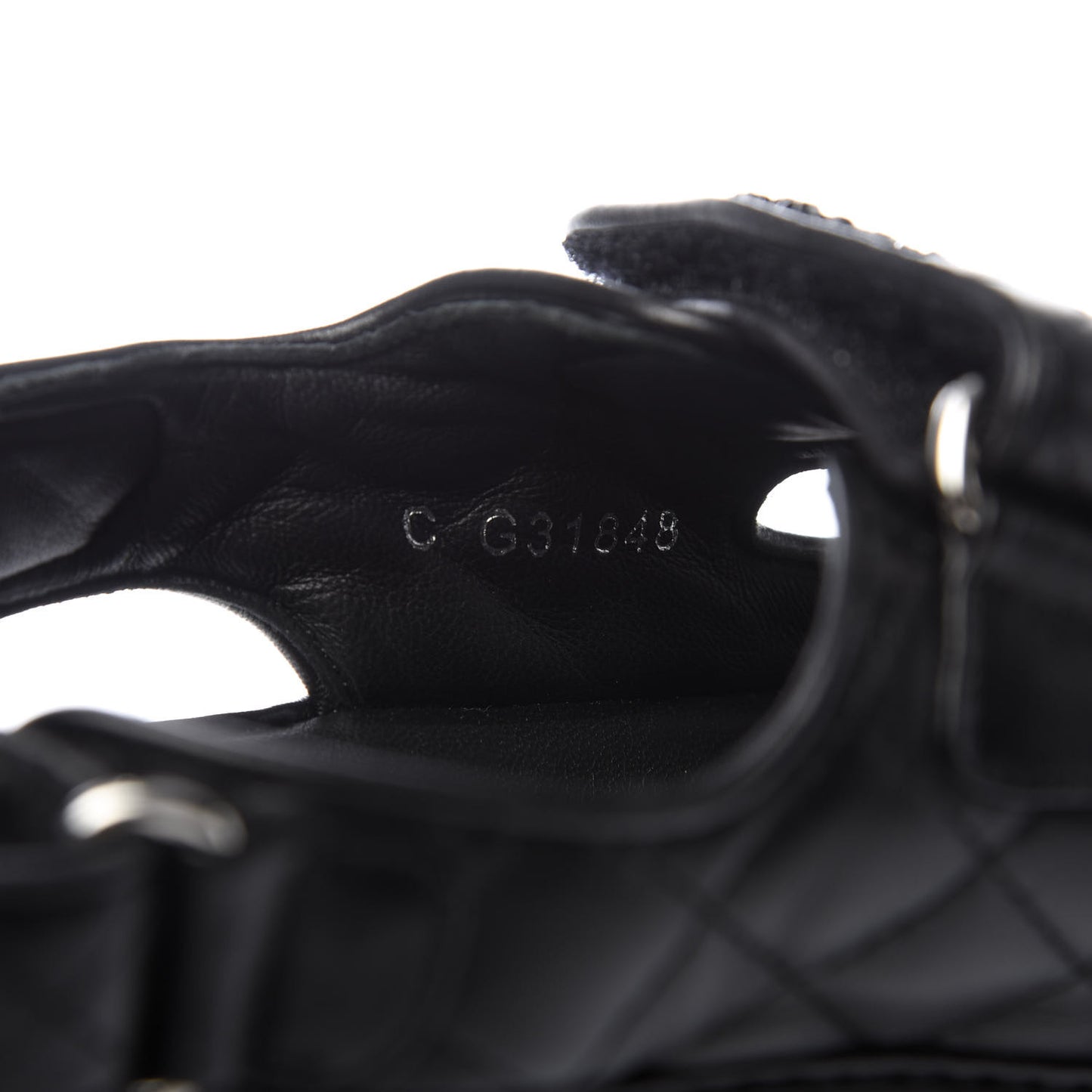 Lambskin Velcro Dad Sandals 39.5 Black