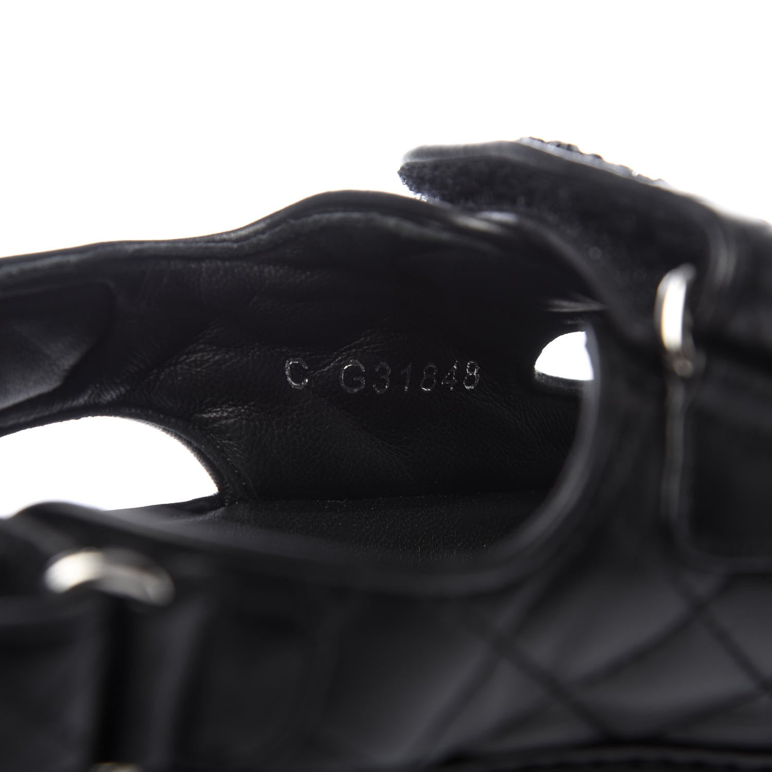 Chanel Lambskin Velcro Dad Sandals 39.5 Black 9 of 10