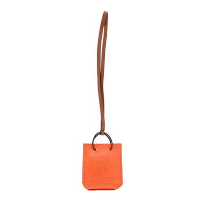 Hermes Milo Lambskin Swift Shopping Bag Charm Feu Gold 1 of 5