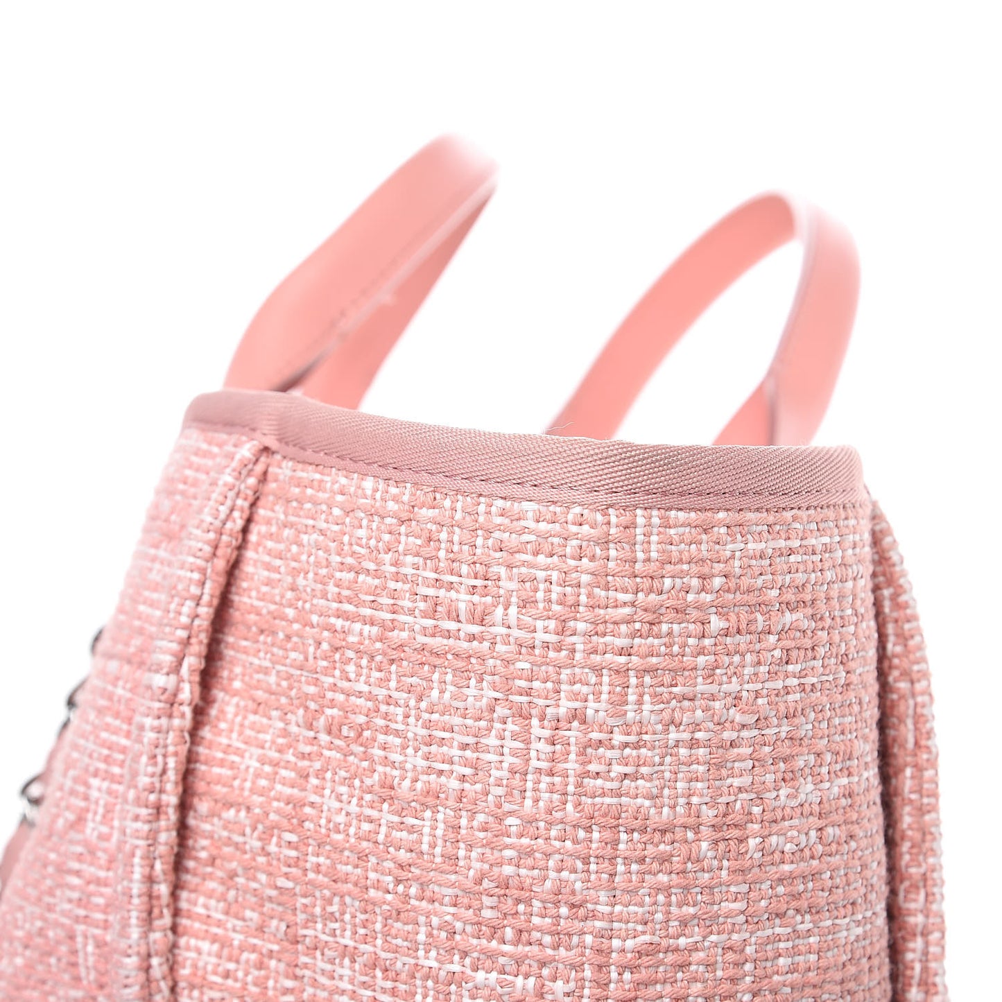 Straw Lurex Large Deauville Tote Pink