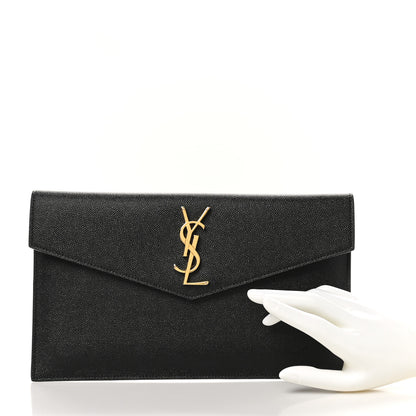 Saint Laurent Grain De Poudre Uptown Pouch Black 2 of 8