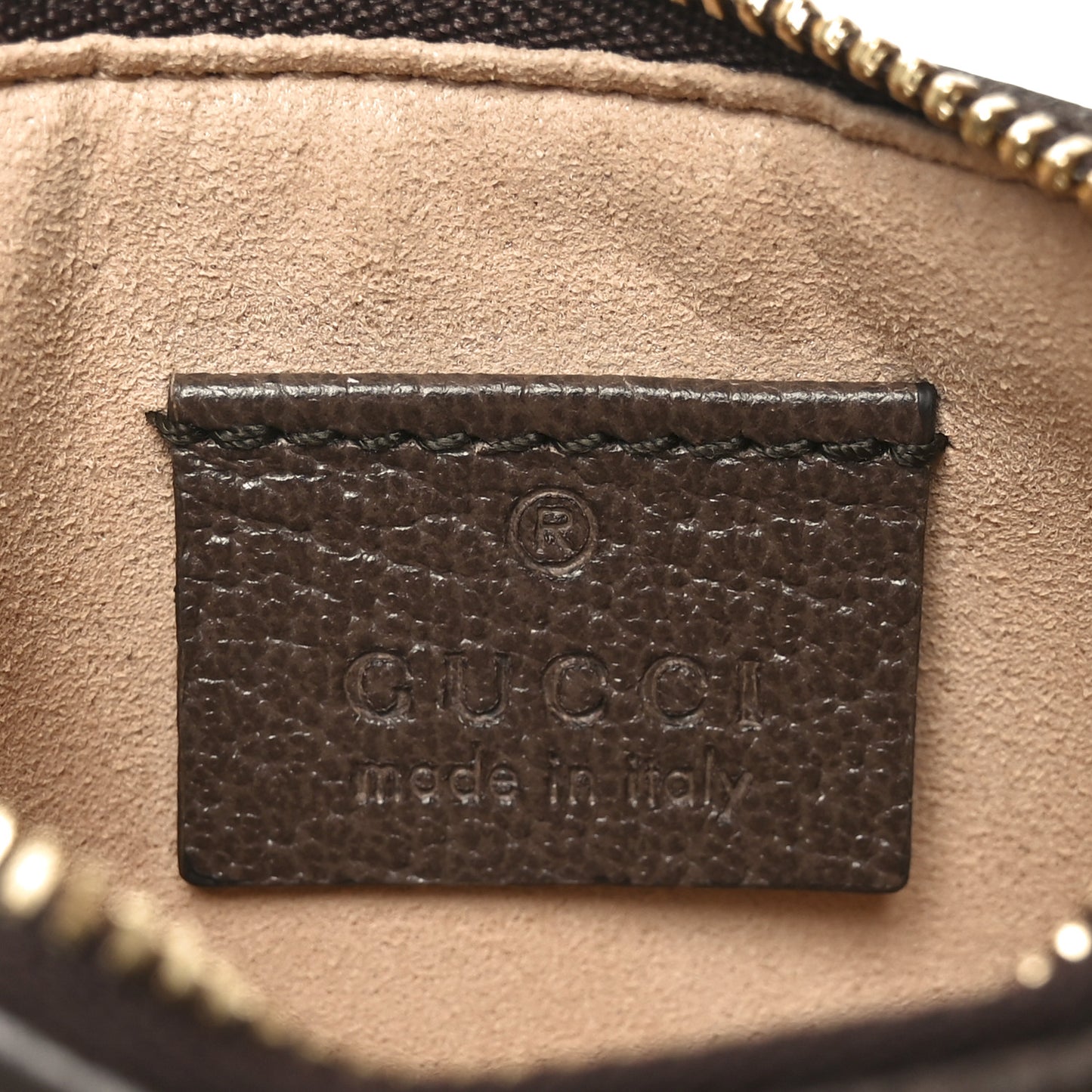 GG Supreme Monogram Web Ophidia Zip Card Case Brown