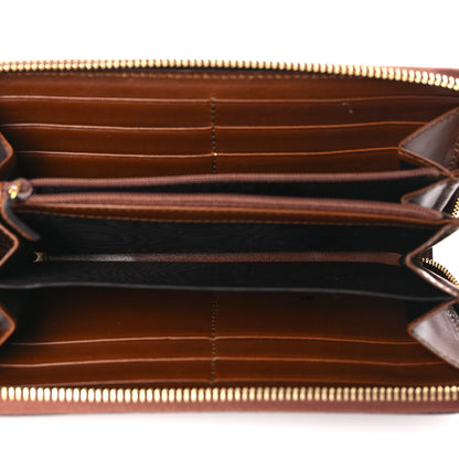 Gucci GG Supreme Monogram Cuoio Toscano Zip Around Wallet Beige Ebony Cuir 5 of 6