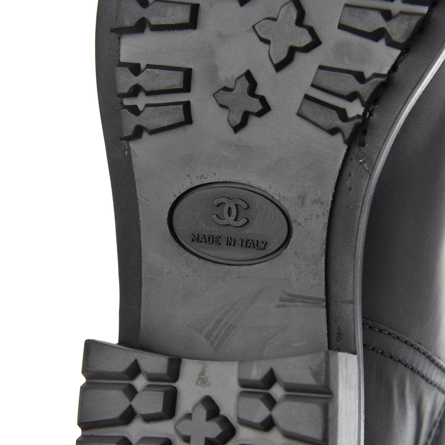 Chanel Oily Calfskin Quilted High Boots 37.5 Black 7 of 18