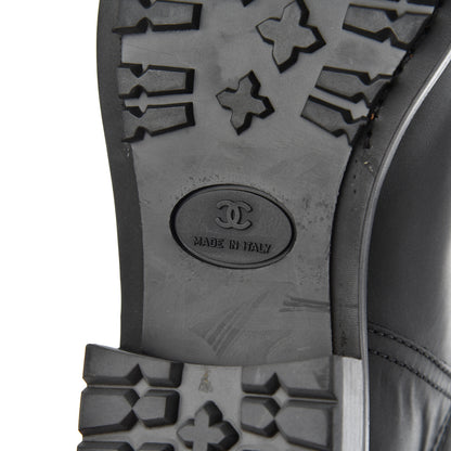 Chanel Oily Calfskin Quilted High Boots 37.5 Black 7 of 18