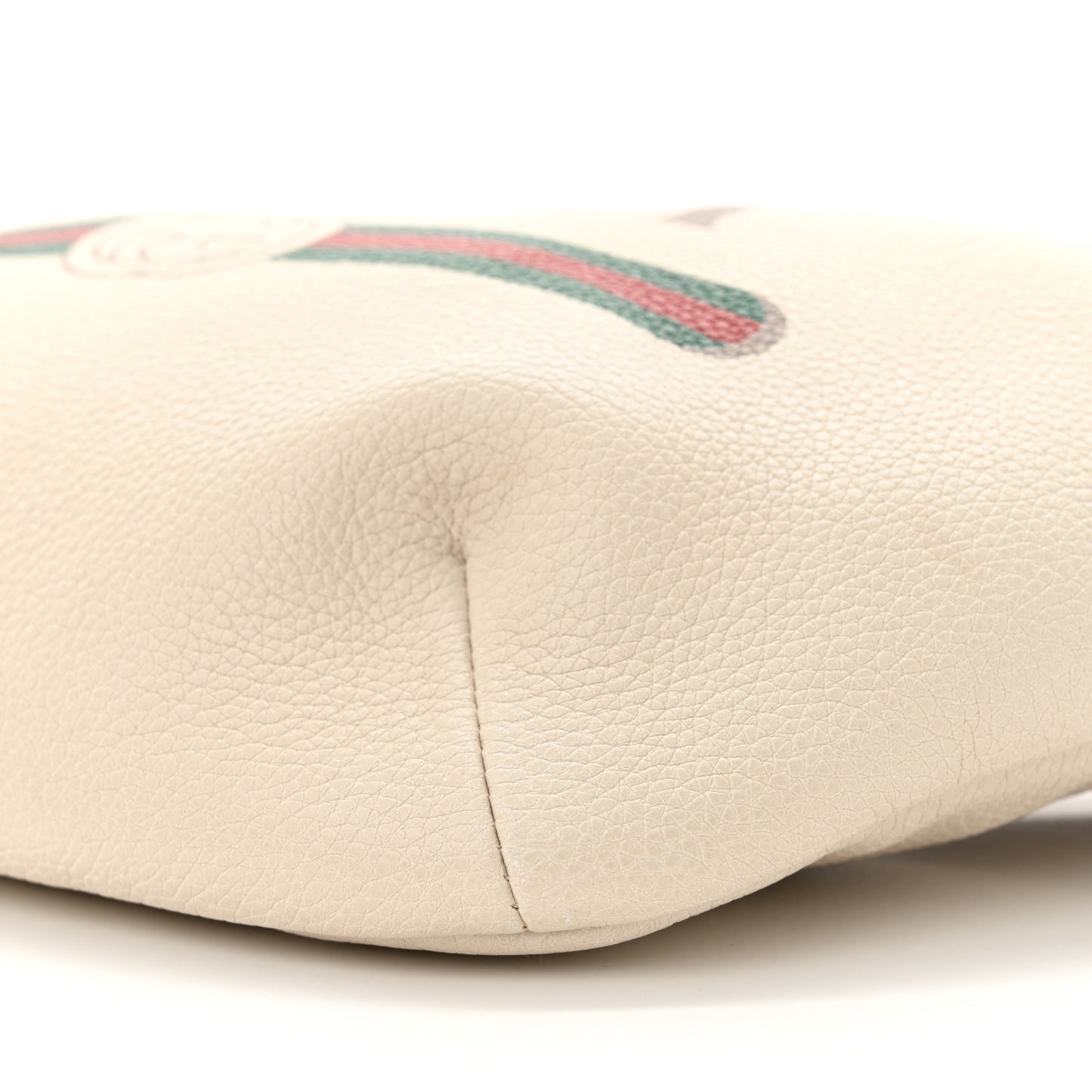 Grained Calfskin Logo Belt Bag White