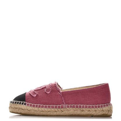 Chanel Linen CC Espadrilles 37 Pink Black 1 of 10