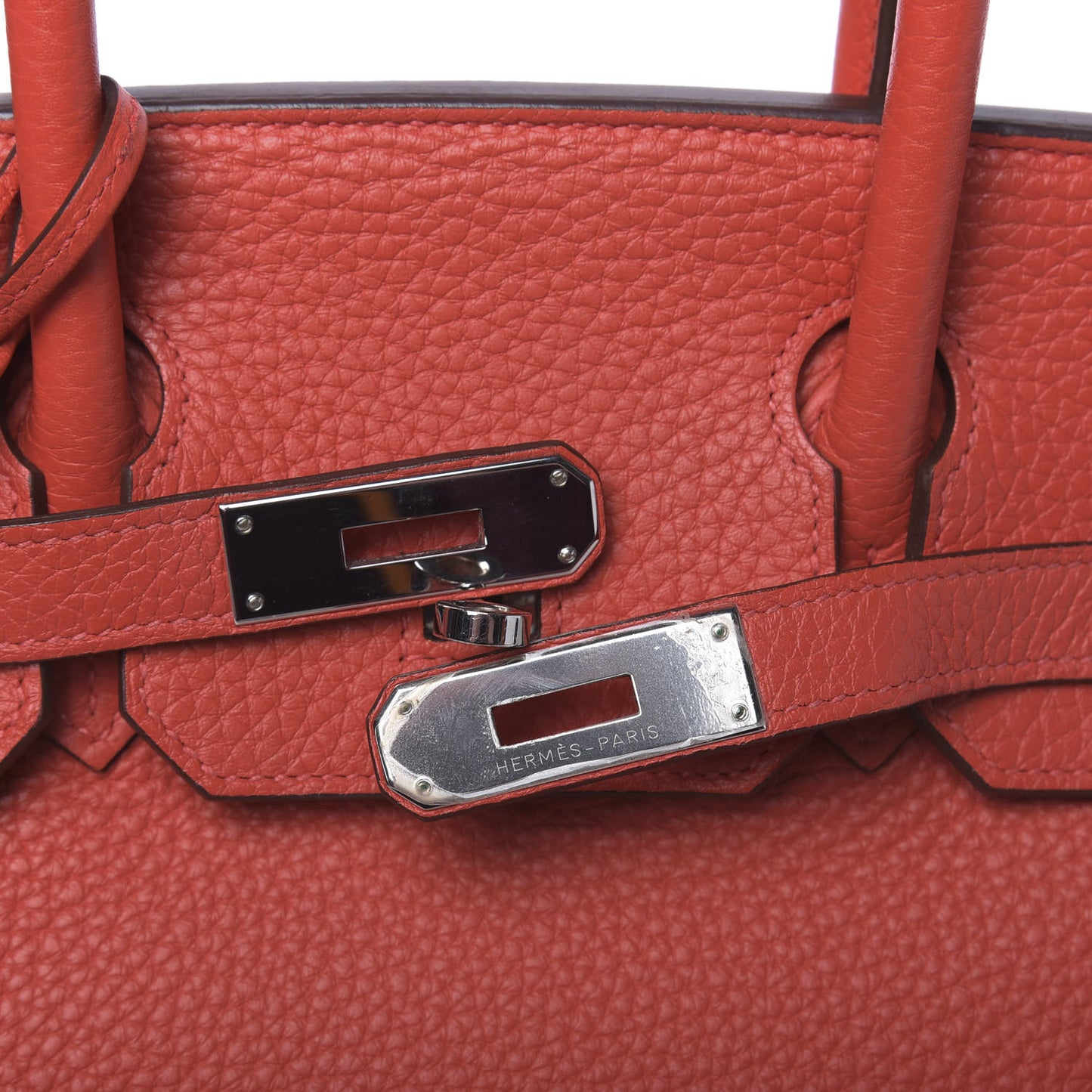 Taurillon Clemence Birkin 30 Rouge Pivoine