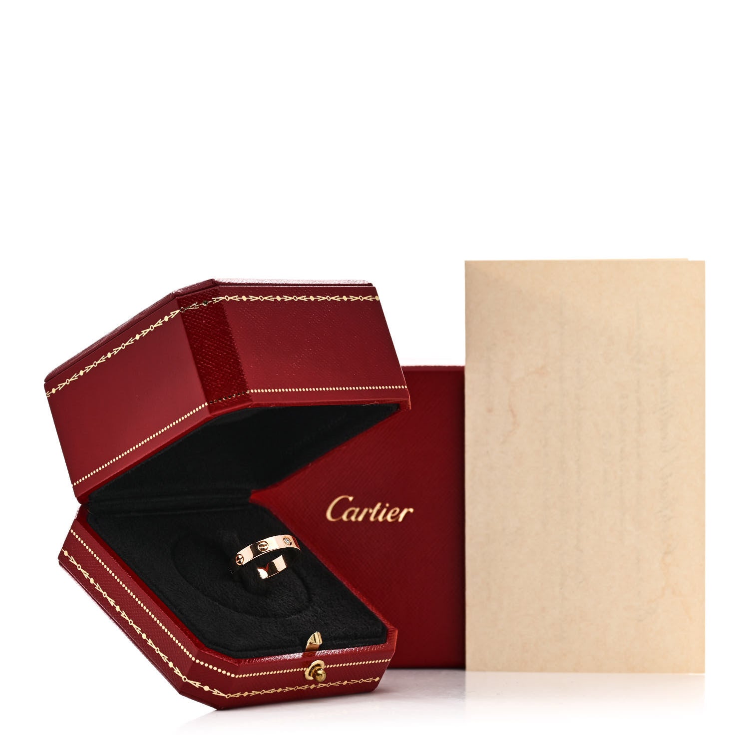 Cartier 18K Pink Gold Diamond 4mm LOVE Wedding Band Ring 53 6.25 5 of 5