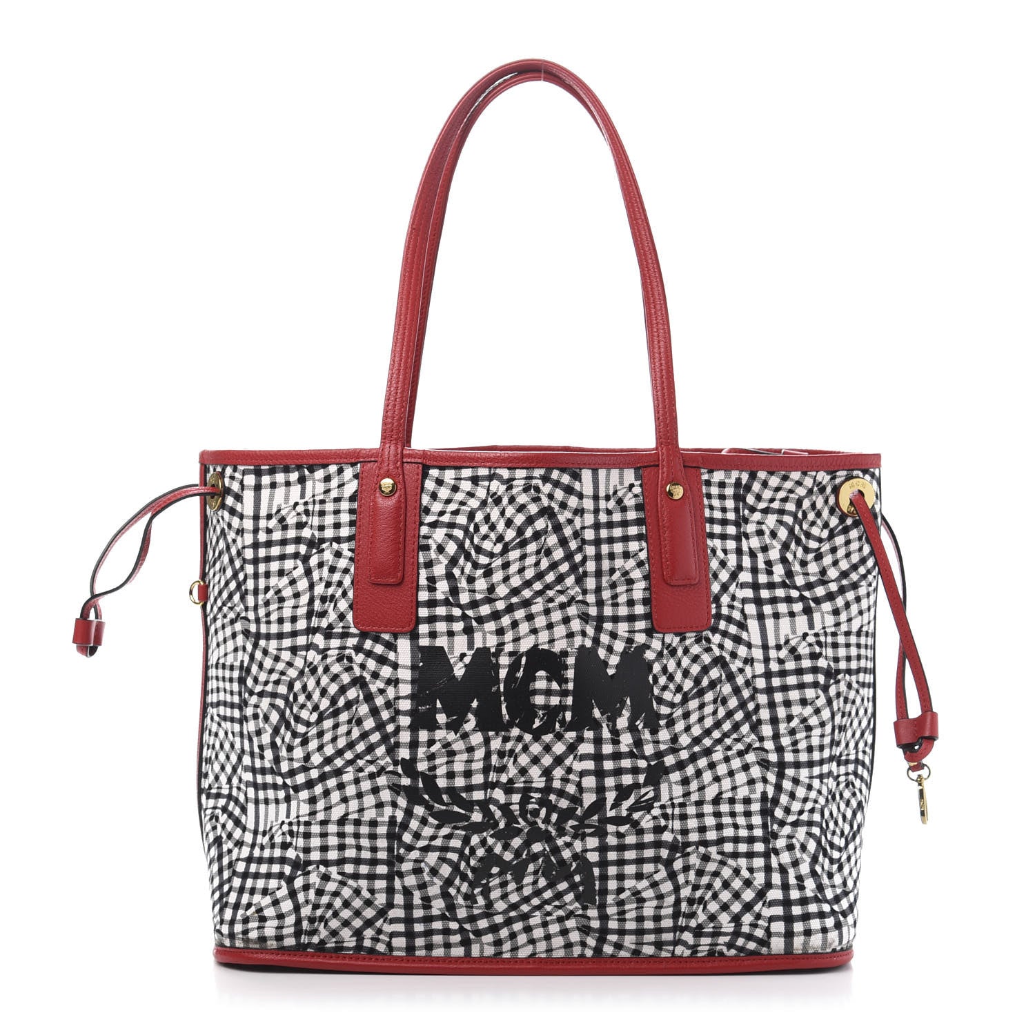 MCM Visetos Medium Liz Reversible Shopper Tote Ruby Red 10 of 20