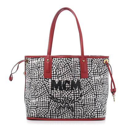 MCM Visetos Medium Liz Reversible Shopper Tote Ruby Red 10 of 20
