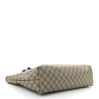 Gucci GG Supreme Monogram Medium Zippered Shopping Tote Dark Brown 4 of 13