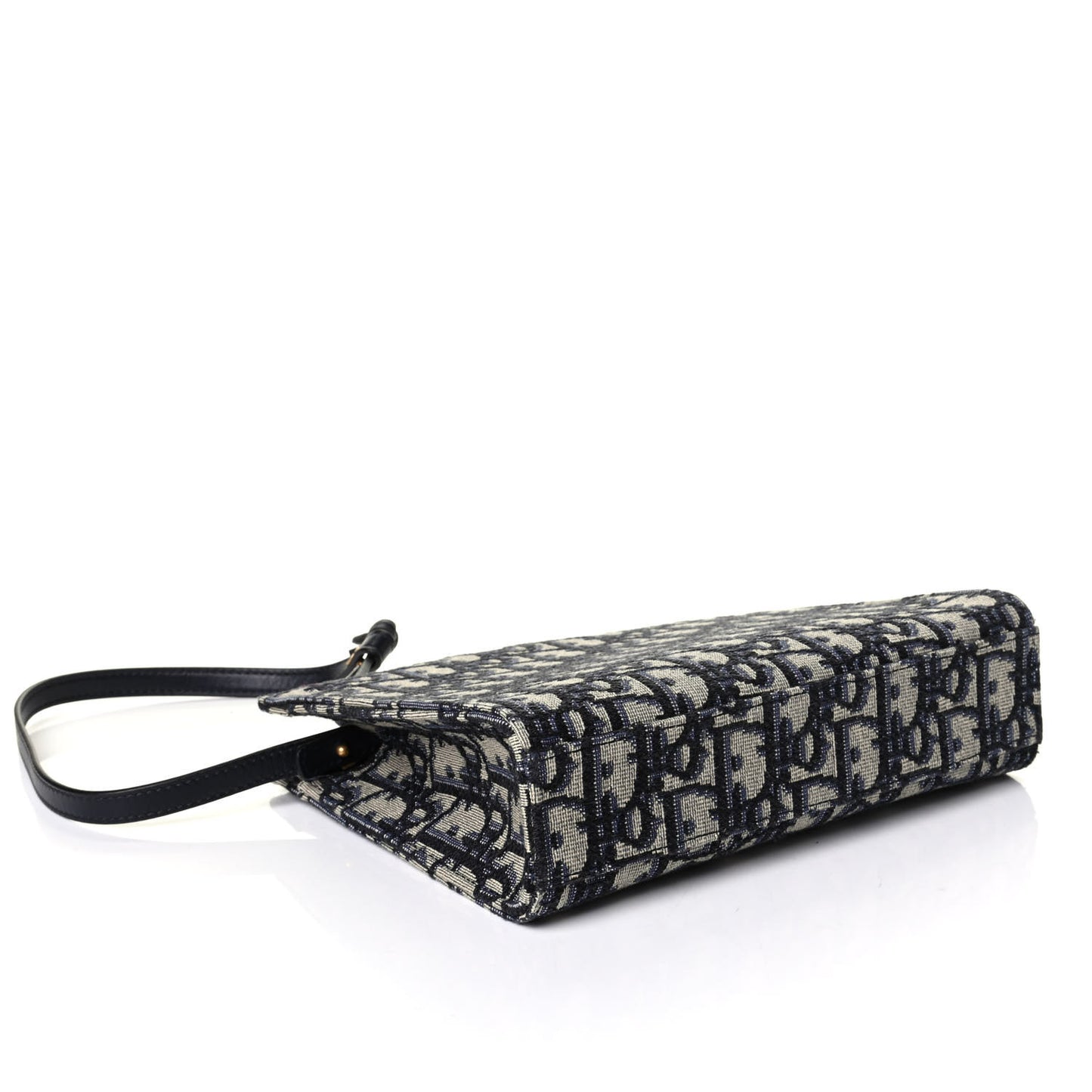 Oblique Zipped Pouch Clutch Blue