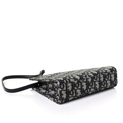 Christian Dior Oblique Zipped Pouch Clutch Blue 3 of 6