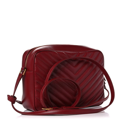 Saint Laurent Calfskin Matelasse Monogram Lou Camera Bag Red 3 of 10