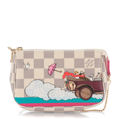 Louis Vuitton Damier Azur 2015 Christmas Animation Mini Pochette Accessories 1 of 7